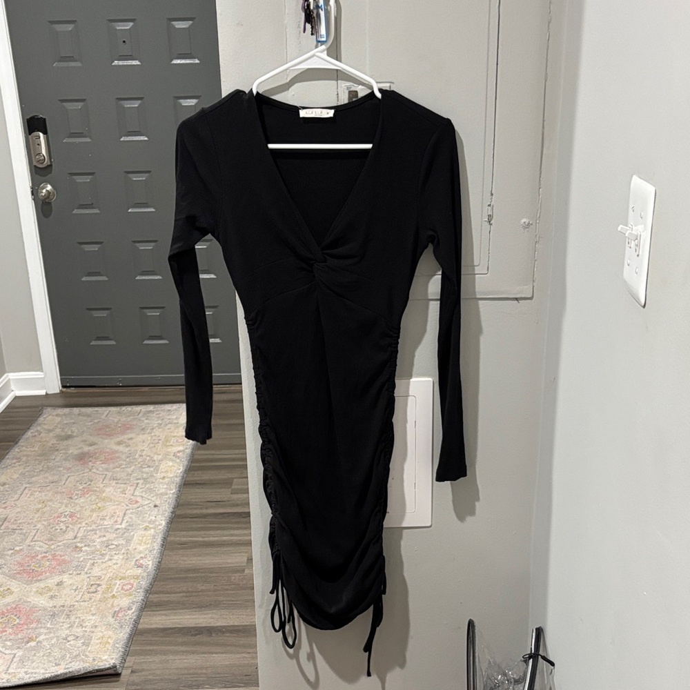 Black Ruched Dress